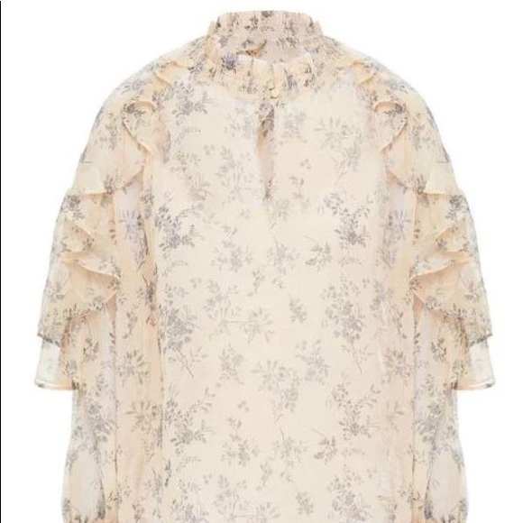 NWT MAJE Ruffle Floral Blouse - 3 - Picture 5 of 13